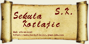 Sekula Kotlajić vizit kartica